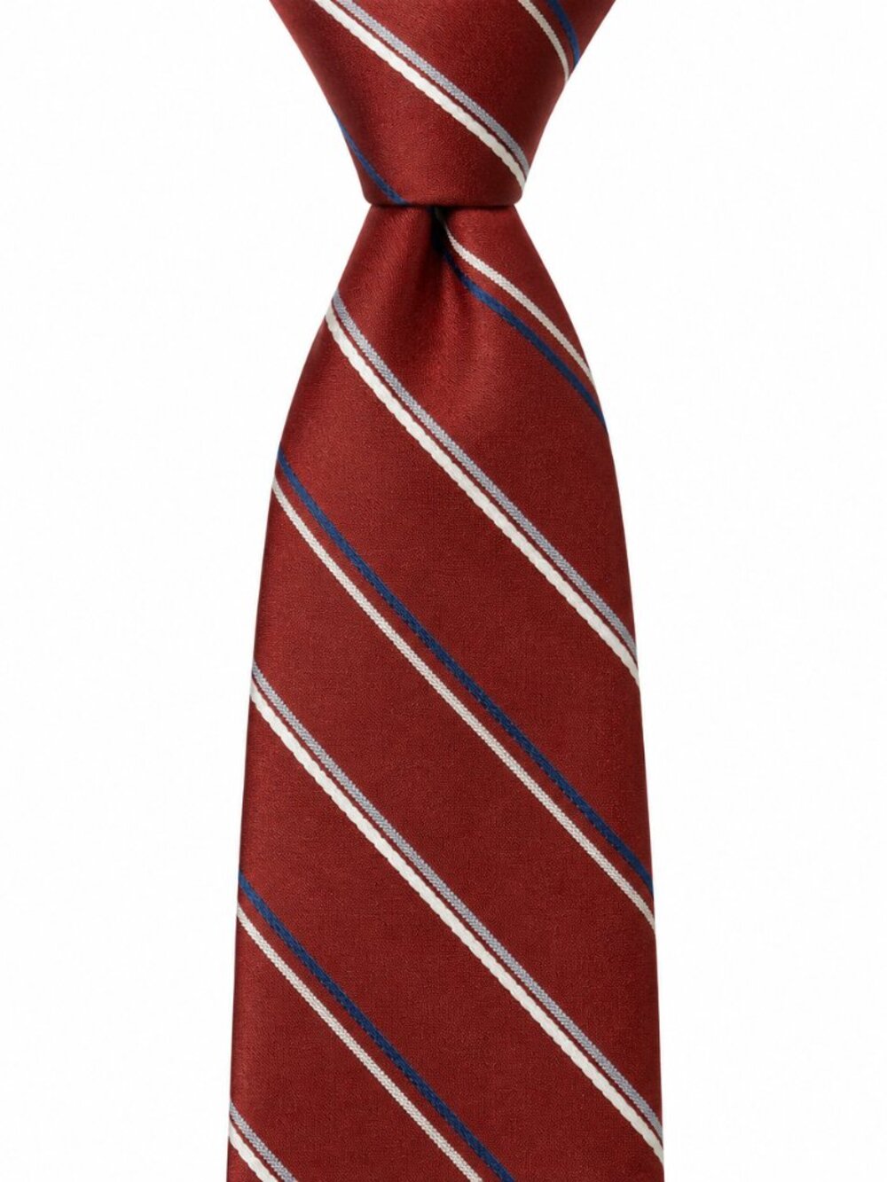 CHRISTIAN DIOR Cravates Burgundy Blue White Striped Necktie USA Vintage‎